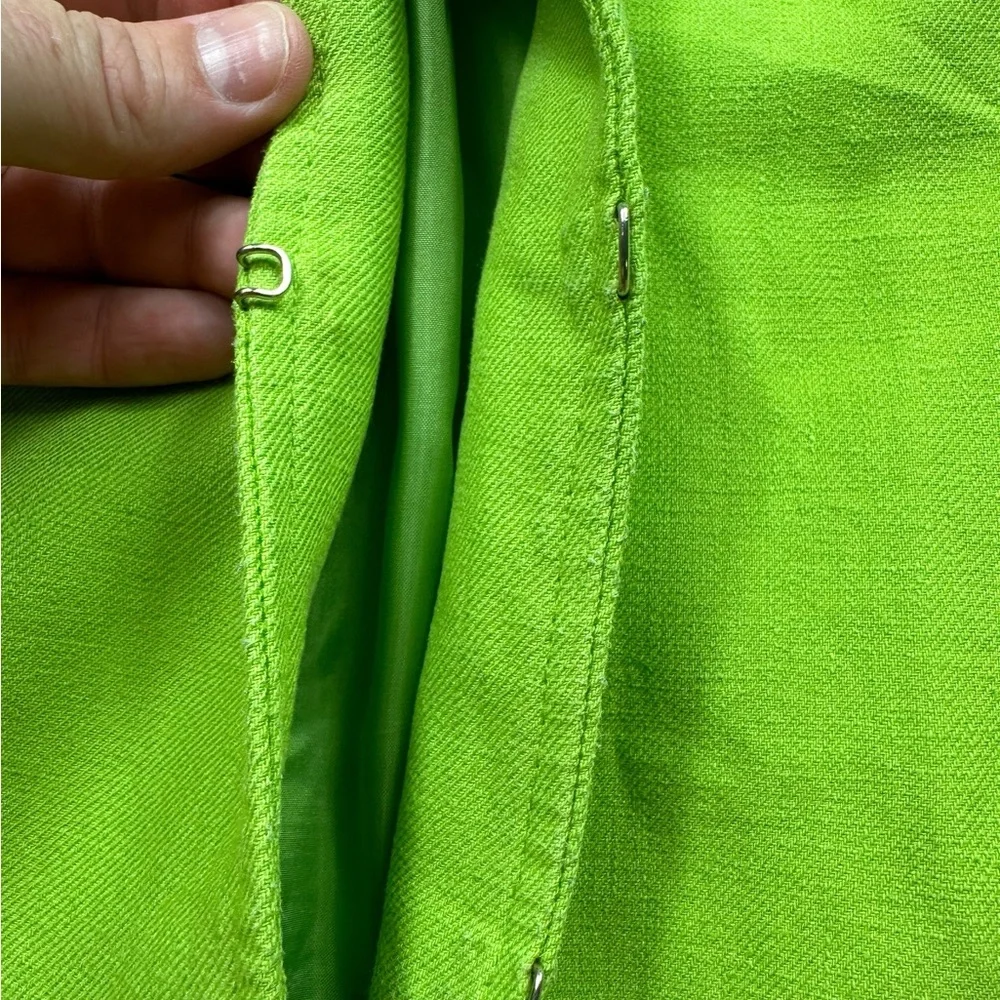 LAFAYETTE 148 NEW YORK: Green Sleeveless Midi Linen Dress &  Blazer Set -size 14